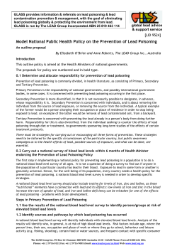 Model National Public Health Policy on the