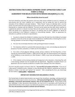 AGREEMENT FOR RELOCATION WITH MINOR
