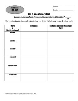 Ch. 6 Vocabulary List Ch. 6.1