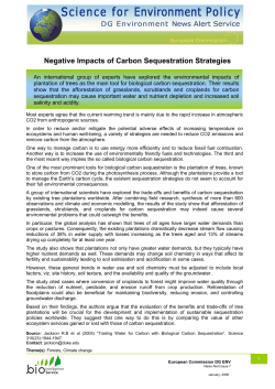 Negative Impacts of Carbon Sequestration Strategies