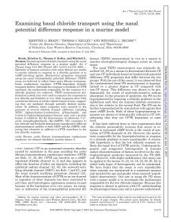 Examining basal chloride transport using the nasal potential