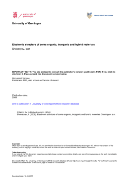 University of Groningen Electronic structure of some organic