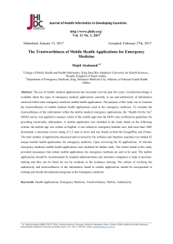The Trustworthiness of Mobile Health Applications for Emergency