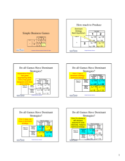 Simple Business Games How much to Produce