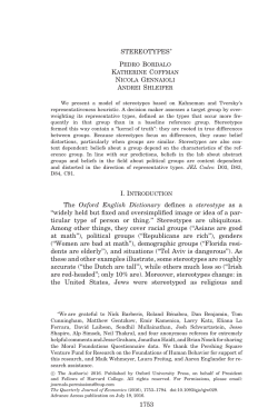 Stereotypes - The Quarterly Journal of Economics
