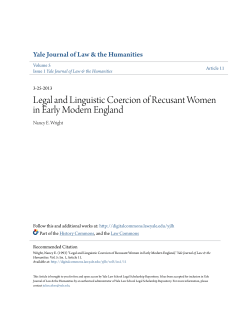 Legal and Linguistic Coercion of Recusant Women in Early Modern