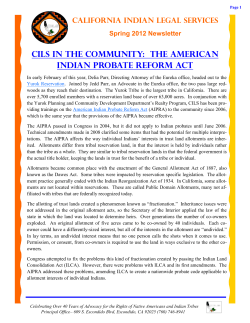 CILS in the Community: The American Indian Probate Reform Act