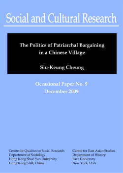 The Politics of Patriarchal Bargaining in a Chinese Village