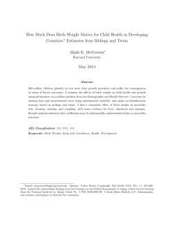 How Much Does Birth Weight Matter for Child Health in Developing
