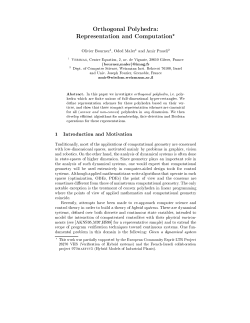Orthogonal Polyhedra: Representation and Computation?