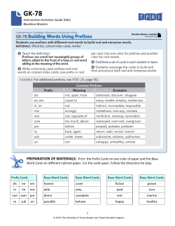 GK-78 Building Words Using Prefixes