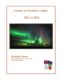County of Northern Lights 2017 to 2019 Strategic Issues