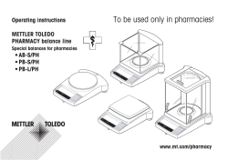Operating instructions PHARMACY balance line AB