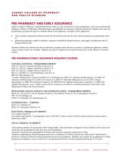 pre-pharmacy and early assurance