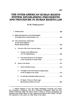 the inter-american human rights system: establishing precedents