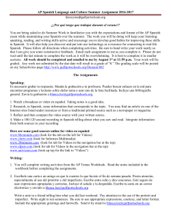 AP Spanish Summer Assignment