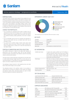Active passive strategy - progressive portfolio PORTFOLIO GOAL