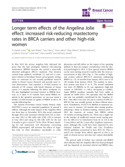 Longer term effects of the Angelina Jolie effect: increased risk