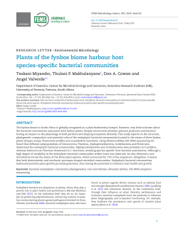 Plants of the fynbos biome harbour host species