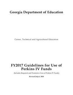 FY17 Guidelines for Use of Perkins IV Funds