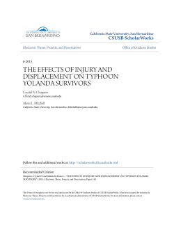 the effects of injury and displacement on typhoon yolanda survivors