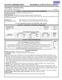 Hydrofluoric acid SDS