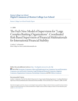 The Fed&acirc;&bull;Žs New Model of Supervision for &acirc;&bull;&oelig;Large Complex