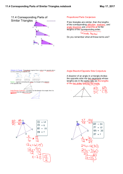 11.4 Corresponding Parts of Similar Triangles.notebook