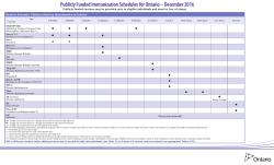 Publicly Funded Immunization Schedules for Ontario