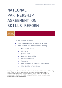 national partnership agreement on skills reform