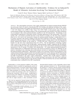Mechanism of Heparin Activation of Antithrombin: Evidence for an