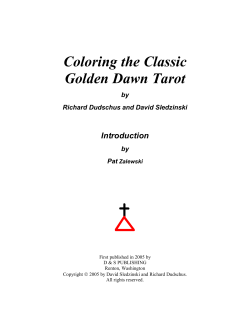 Coloring the Classic Golden Dawn Tarot by Richard Dudschus and