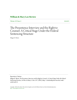 The Presentence Interview and the Right to Counsel: A Critical