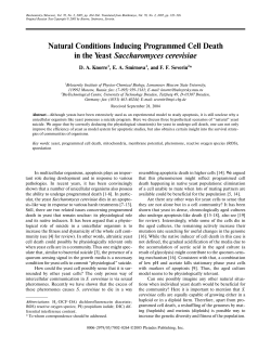 Natural Conditions Inducing Programmed Cell Death in the Yeast
