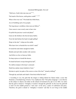 Annotated Bibliography: Beowulf &ldquo;Hold now, Earth what men may