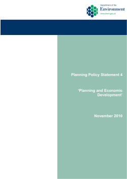 Planning Policy Statement 4 `Planning and Economic