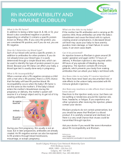 Rh INCOMPATIBILITY AND Rh IMMUNE GLOBULIN
