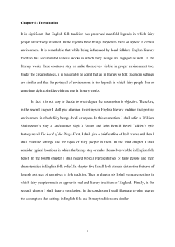 Chapter 1 - Introduction It is significant that English folk