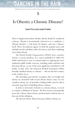 Is Obesity a Chronic Disease?