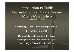 Introduction to Public International Law from a Human Rights