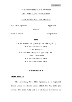 Civil Appeal No.1440 of 2010 M.P. Agencies vs. State of Kerala