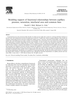 Modeling support of functional relationships between capillary