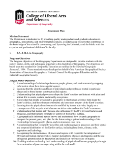 Assessment Plan Mission Statement The Department is dedicated to