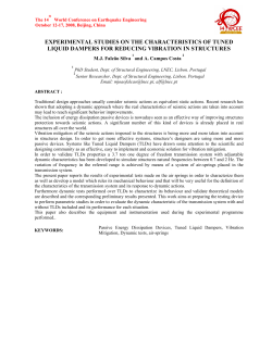 experimental studies on the characteristics of tuned liquid dampers