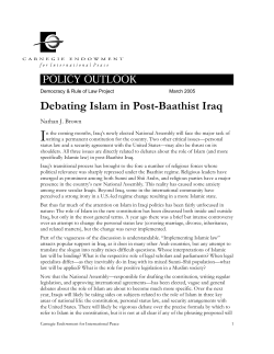 Debating Islam in Post-Baathist Iraq