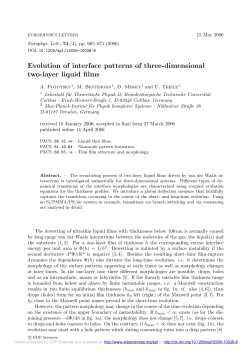 Evolution of interface patterns of three-dimensional two