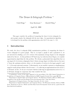 The Dense k-Subgraph Problem