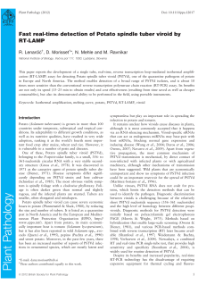 Fast realtime detection of Potato spindle tuber viroid by