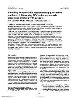 Sampling for qualitative research using