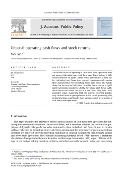 Unusual operating cash flows and stock returns J. Account. Public